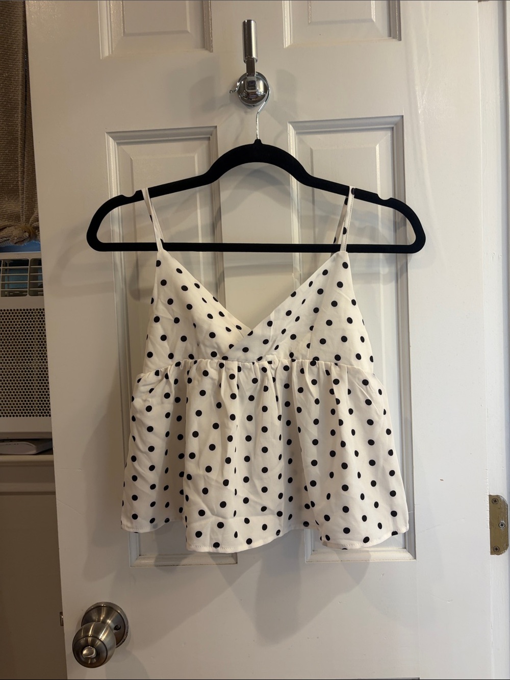SHEIN White Polka Dot Spaghetti Strap Cami